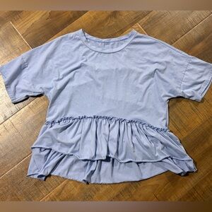 Womens Ruffle Hem Peplum Top